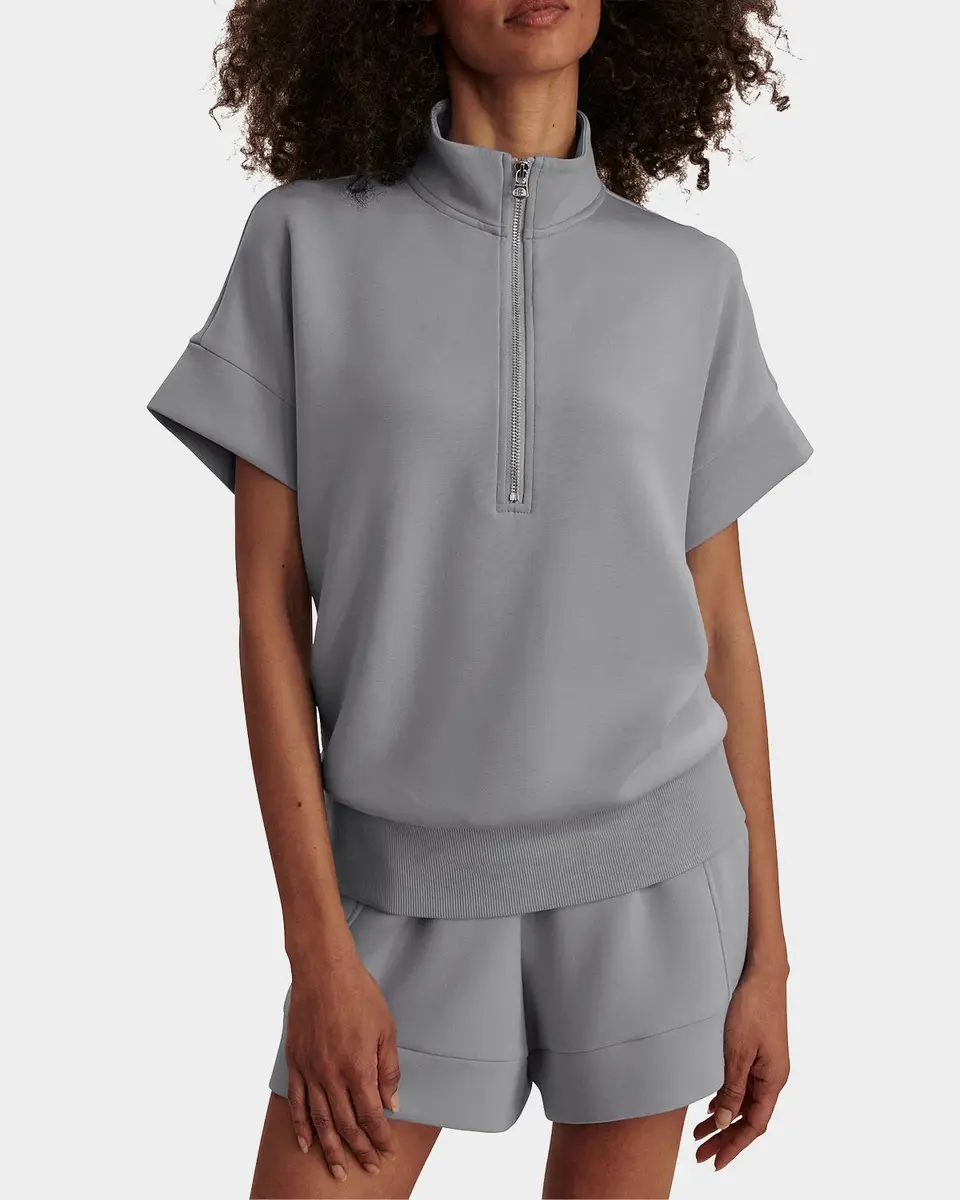 Varley Ritchie Short-Sleeve Half-Zip Sweatshirt | Thumbnail 4 Varley Ritchie Short-Sleeve Half-Zip Sweatshirt | Thumbnail 4