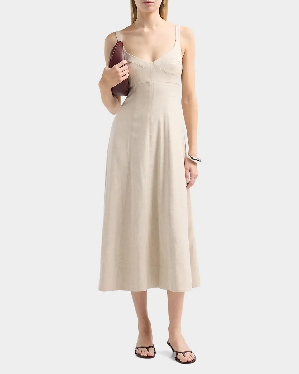 Toccin Arya Linen-Blend A-Line Midi Dress | Thumbnail 2 Toccin Arya Linen-Blend A-Line Midi Dress | Thumbnail 2