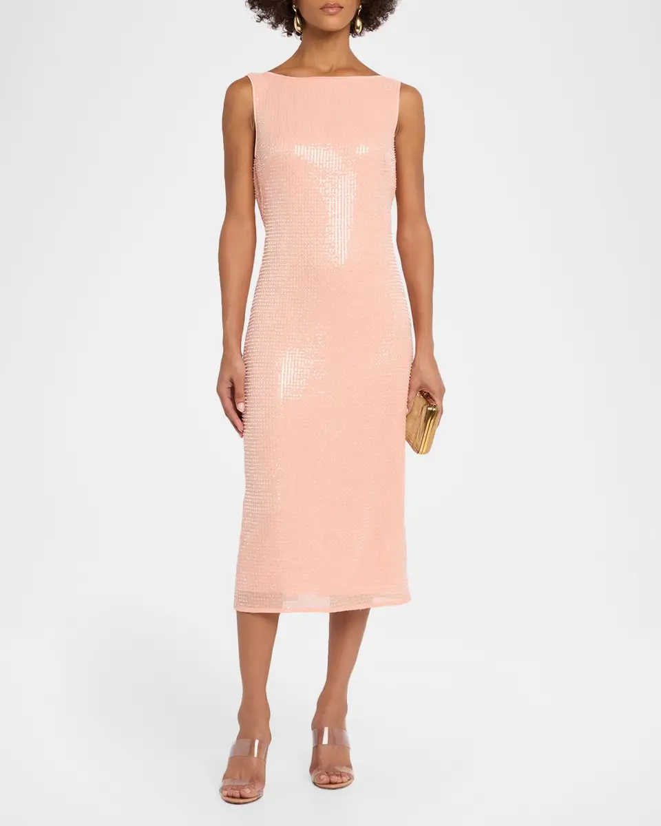 Toccin Wendolyn Embellished Cowl-Back Midi Dress | Thumbnail 2 Toccin Wendolyn Embellished Cowl-Back Midi Dress | Thumbnail 2