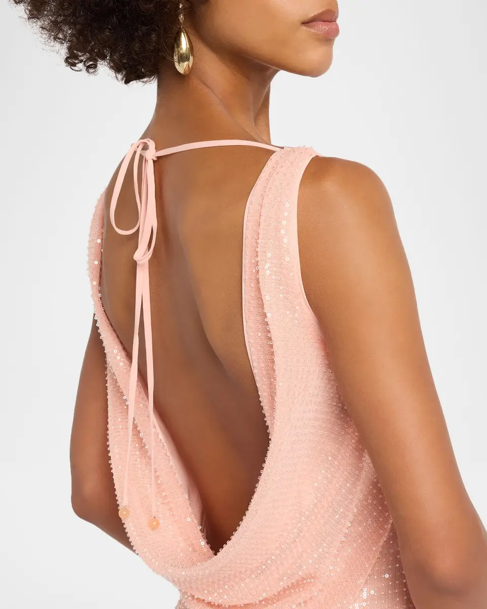Toccin Wendolyn Embellished Cowl-Back Midi Dress | Thumbnail 5 Toccin Wendolyn Embellished Cowl-Back Midi Dress | Thumbnail 5