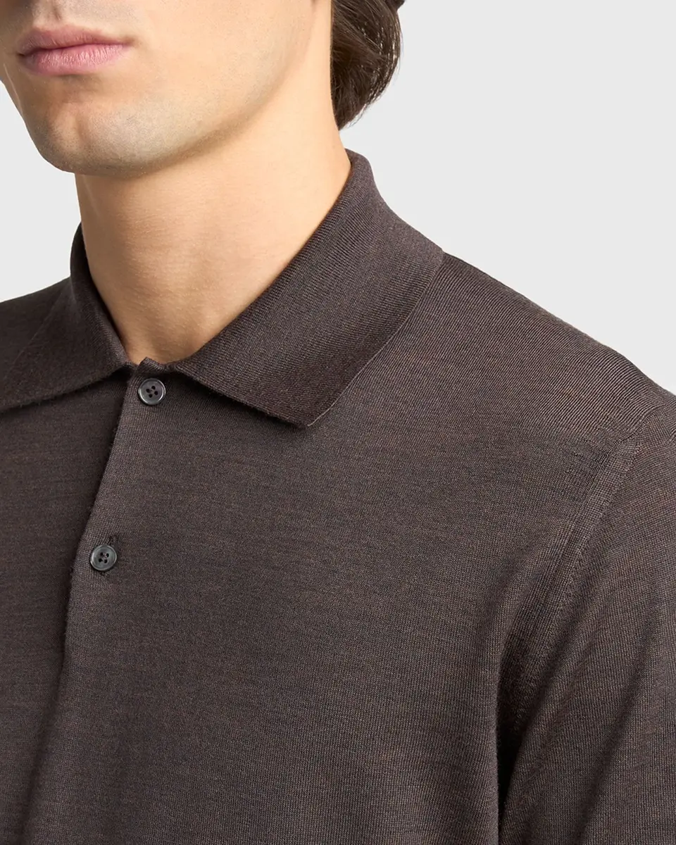 Jil Sander Men's Lightweight Wool Polo T-Shirt | Thumbnail 5