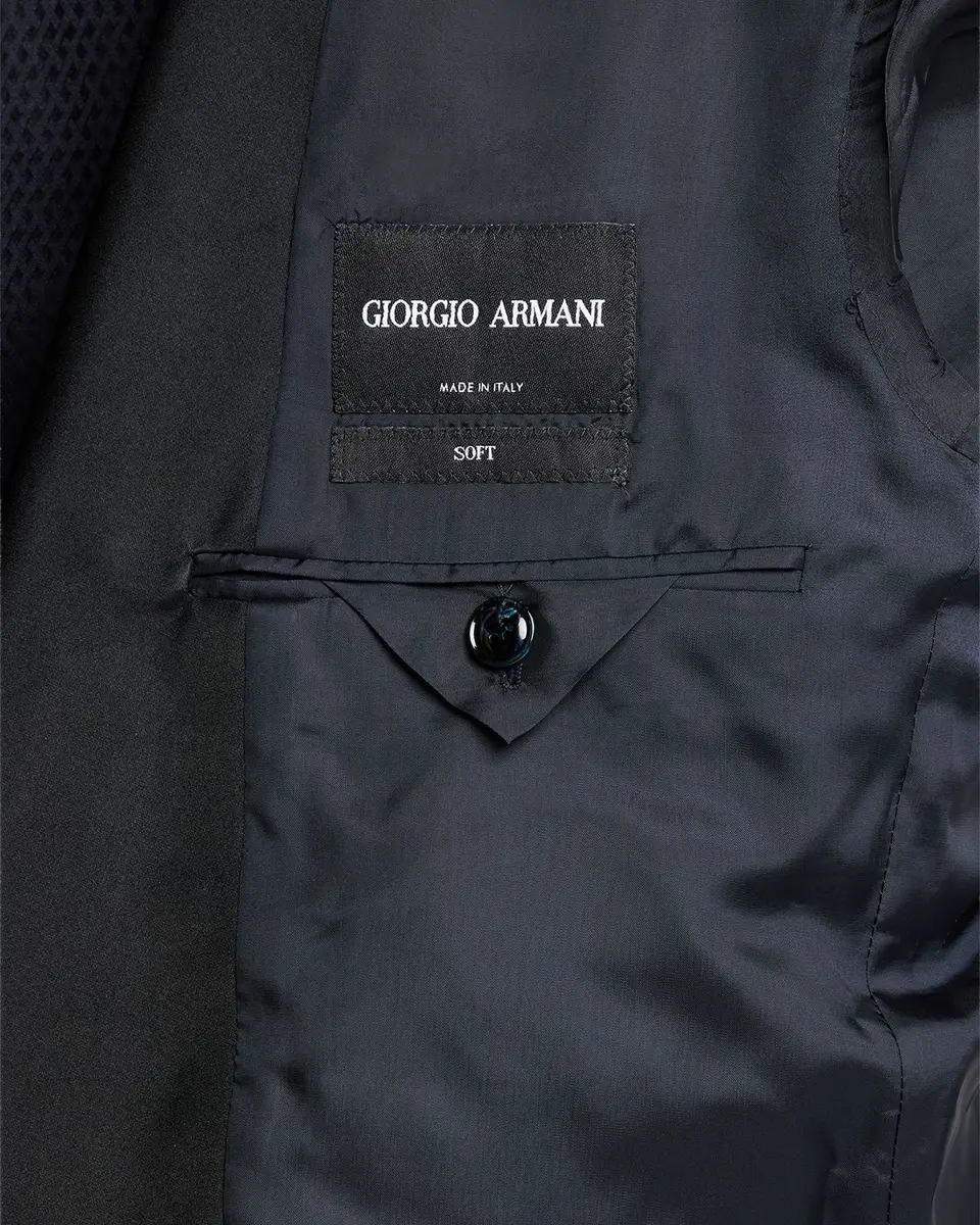Giorgio Armani Men's Soft Jacquard Satin-Trim Single-Breasted Blazer | Thumbnail 6 Giorgio Armani Men's Soft Jacquard Satin-Trim Single-Breasted Blazer | Thumbnail 6