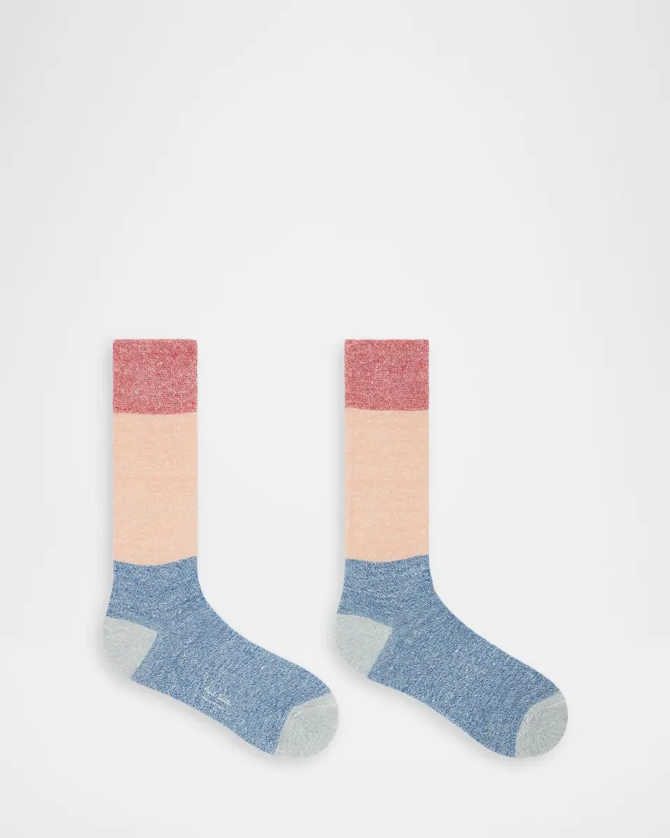 Paul Smith Men's Color Block Line Mid-Calf Socks | Thumbnail 2 Paul Smith Men's Color Block Line Mid-Calf Socks | Thumbnail 2