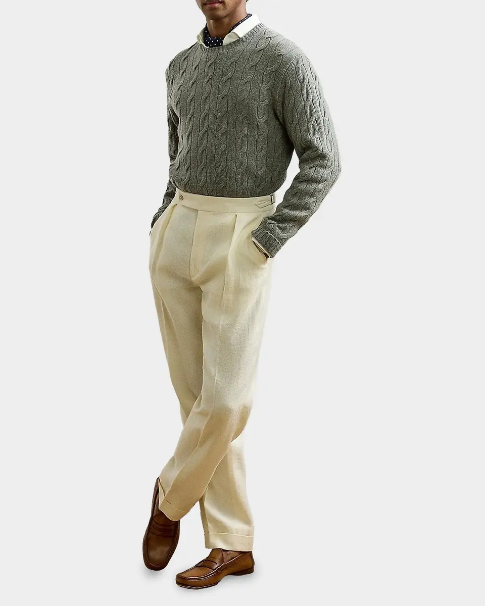Ralph Lauren Purple Label Men's Cable-Knit Cashmere Sweater | Thumbnail 2