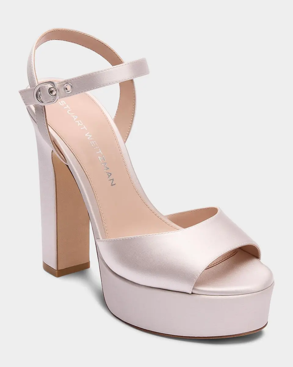 Stuart Weitzman Reade 130MM Satin Platform Sandals | Thumbnail 3