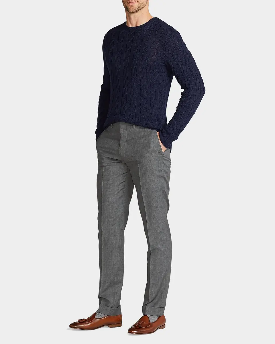 Ralph Lauren Purple Label Men's Cable-Knit Cashmere Sweater | Thumbnail 2 Ralph Lauren Purple Label Men's Cable-Knit Cashmere Sweater | Thumbnail 2
