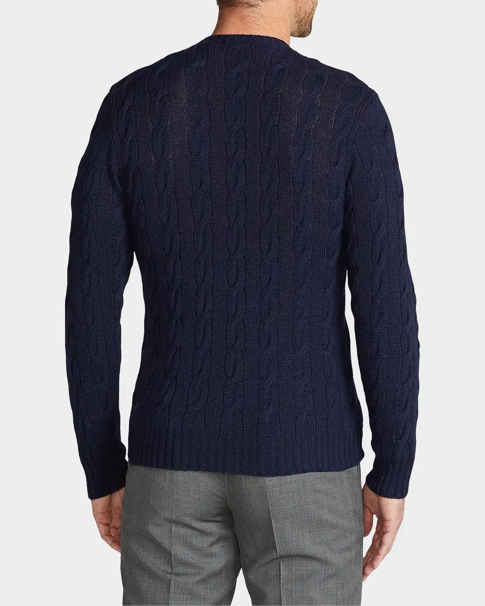 Ralph Lauren Purple Label Men's Cable-Knit Cashmere Sweater | Thumbnail 3 Ralph Lauren Purple Label Men's Cable-Knit Cashmere Sweater | Thumbnail 3