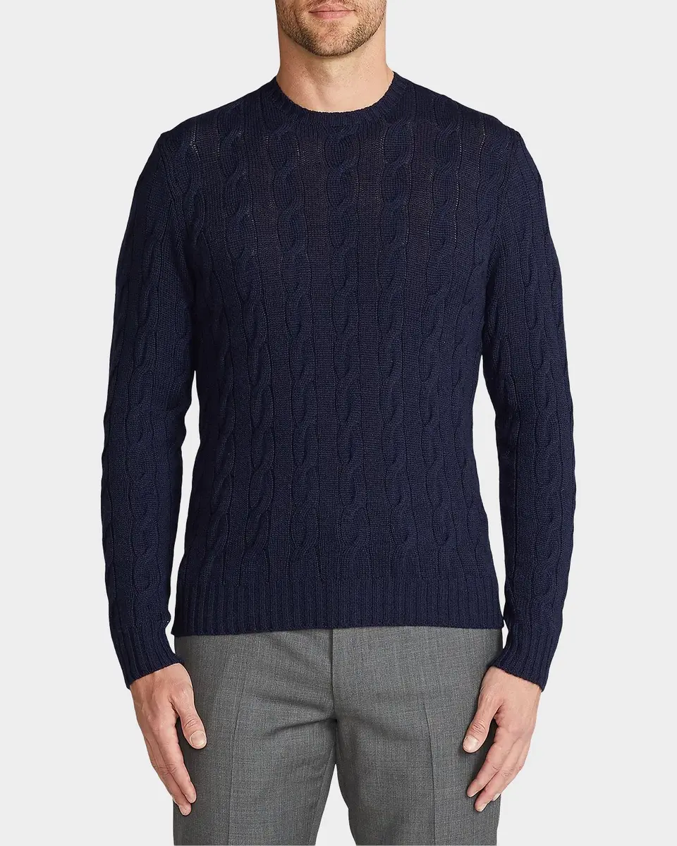 Ralph Lauren Purple Label Men's Cable-Knit Cashmere Sweater | Thumbnail 4 Ralph Lauren Purple Label Men's Cable-Knit Cashmere Sweater | Thumbnail 4