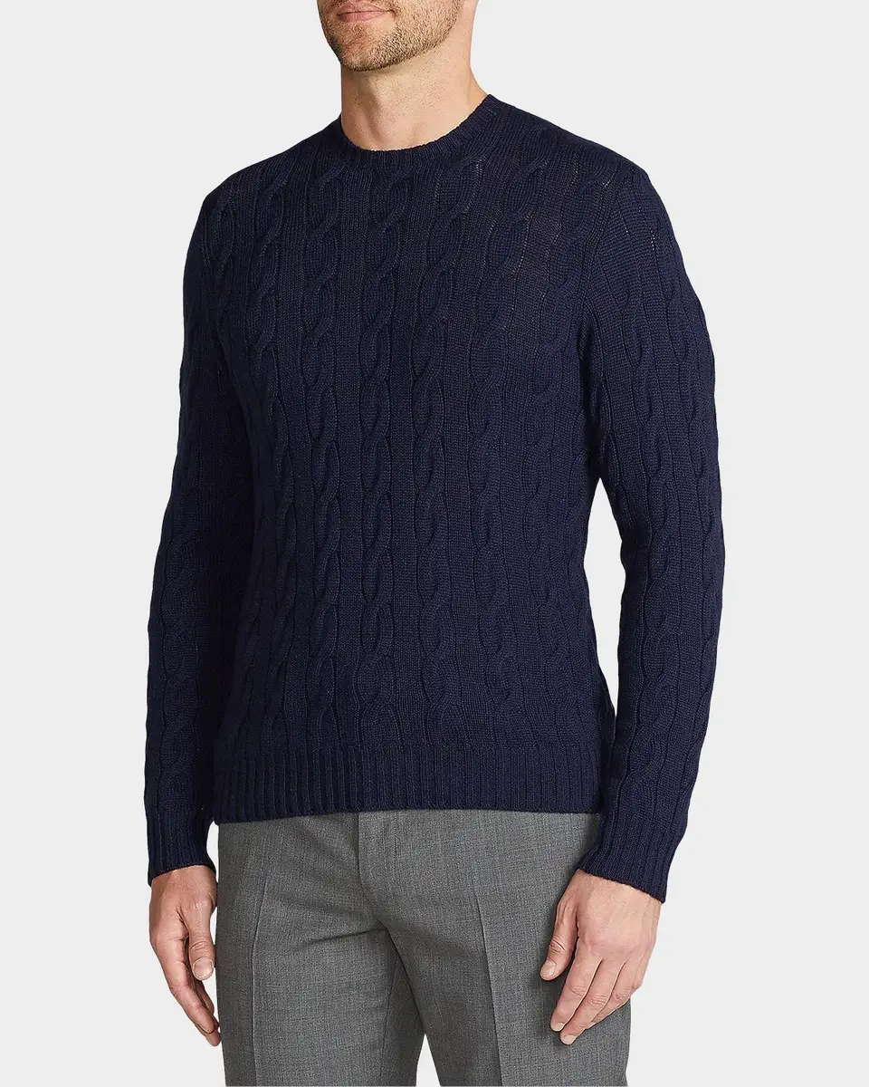 Ralph Lauren Purple Label Men's Cable-Knit Cashmere Sweater | Thumbnail 6 Ralph Lauren Purple Label Men's Cable-Knit Cashmere Sweater | Thumbnail 6