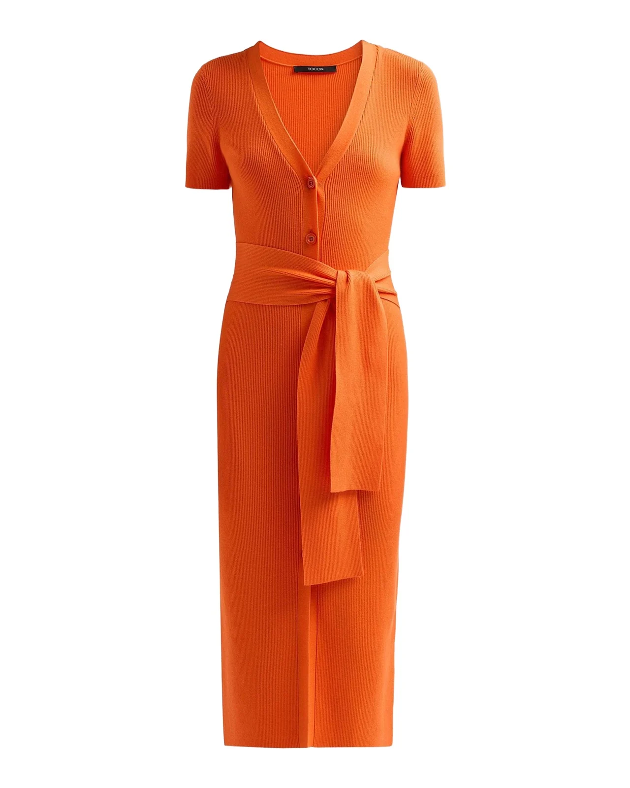 Agnes Ribbed Tie-Front Midi Dress Agnes Ribbed Tie-Front Midi Dress