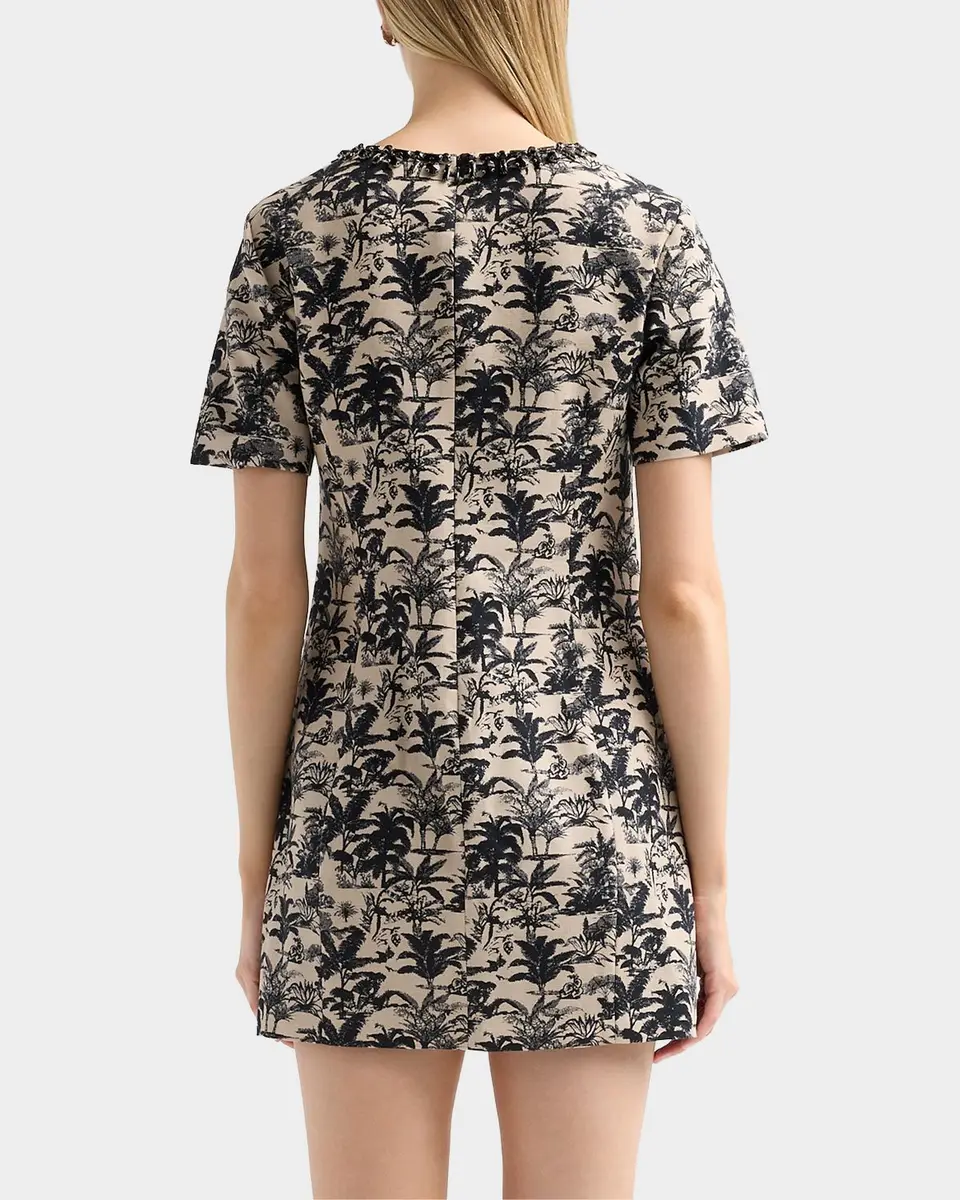 Toccin Blythe Embellished Palm Jacquard Mini Shift Dress | Thumbnail 3