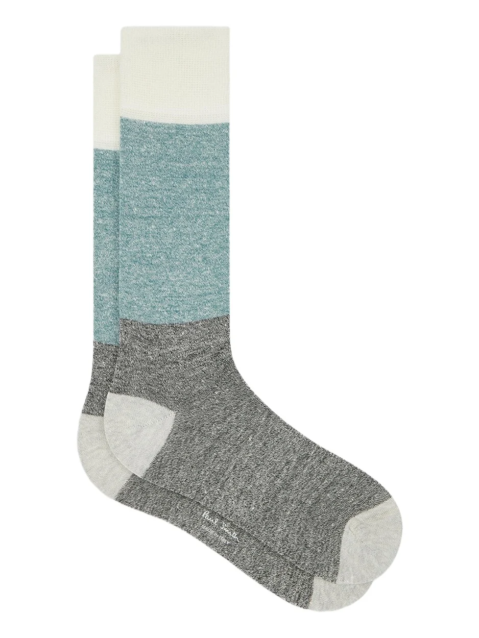 Paul Smith Men's Color Block Line Mid-Calf Socks
