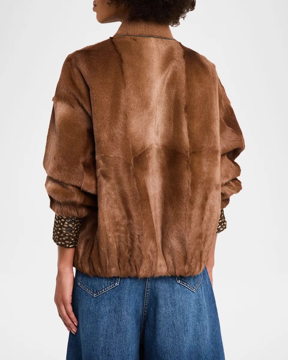 Brunello Cucinelli Goat Shearling Bomber Jacket | Thumbnail 3 Brunello Cucinelli Goat Shearling Bomber Jacket | Thumbnail 3