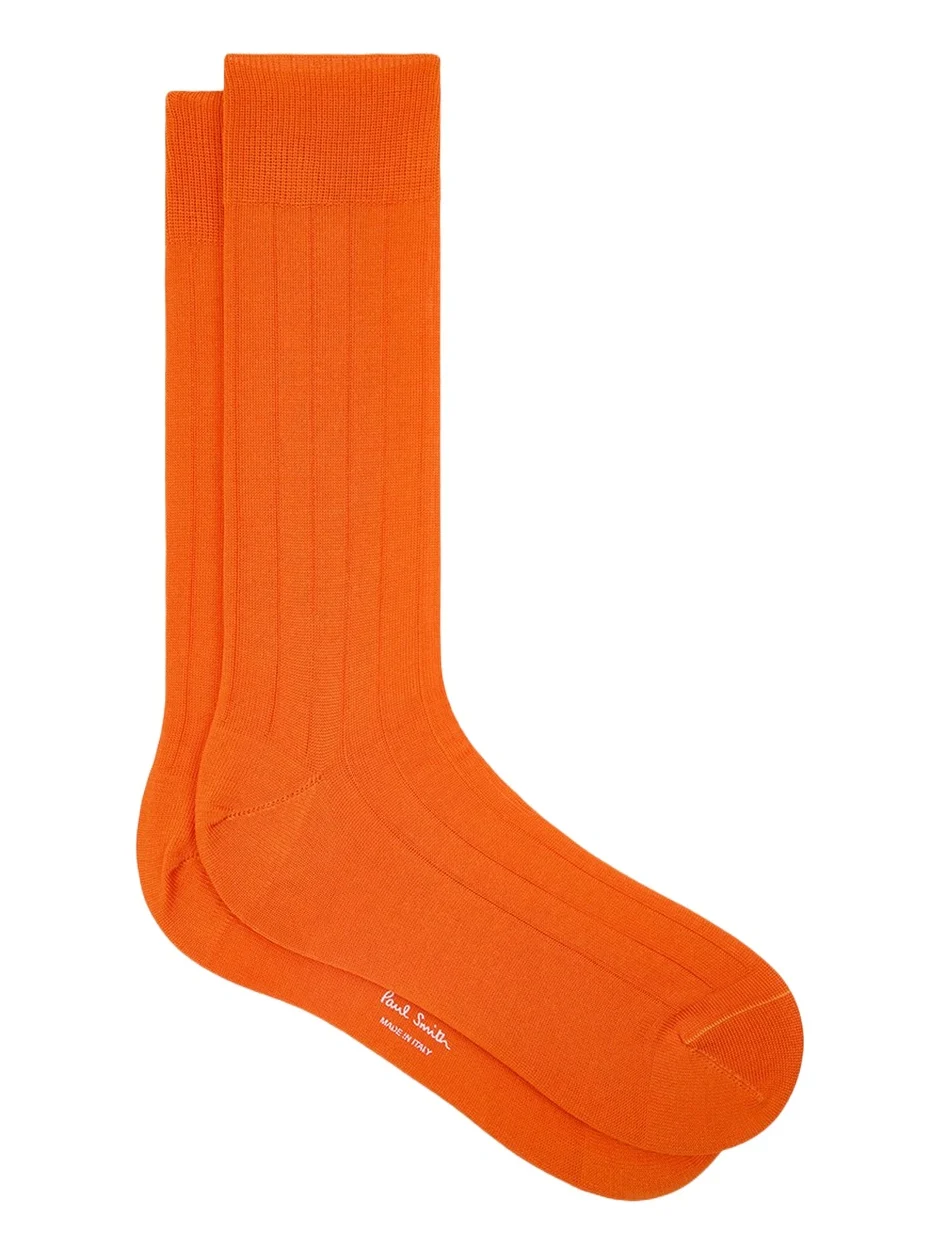 Paul Smith Men's Ribbed Mercerized Cotton Calf-Length Socks