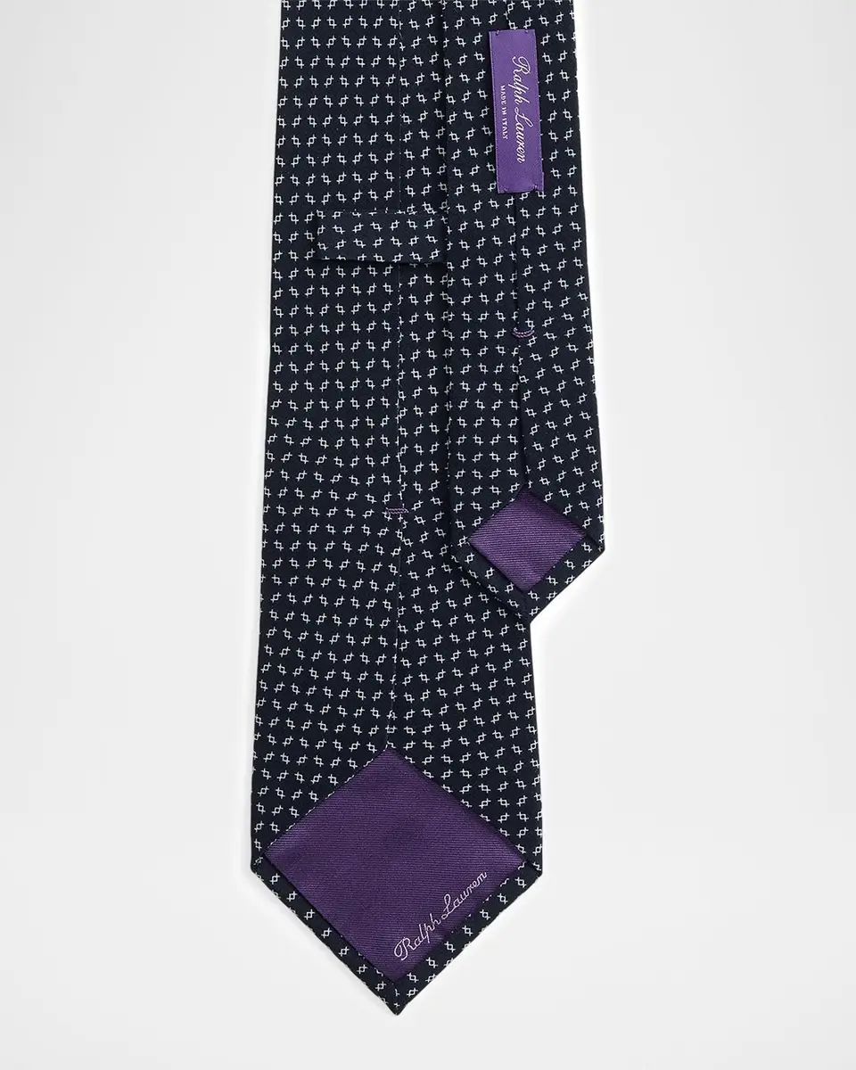 Ralph Lauren Purple Label Men's Geometric-Print Silk Tie | Thumbnail 4 Ralph Lauren Purple Label Men's Geometric-Print Silk Tie | Thumbnail 4