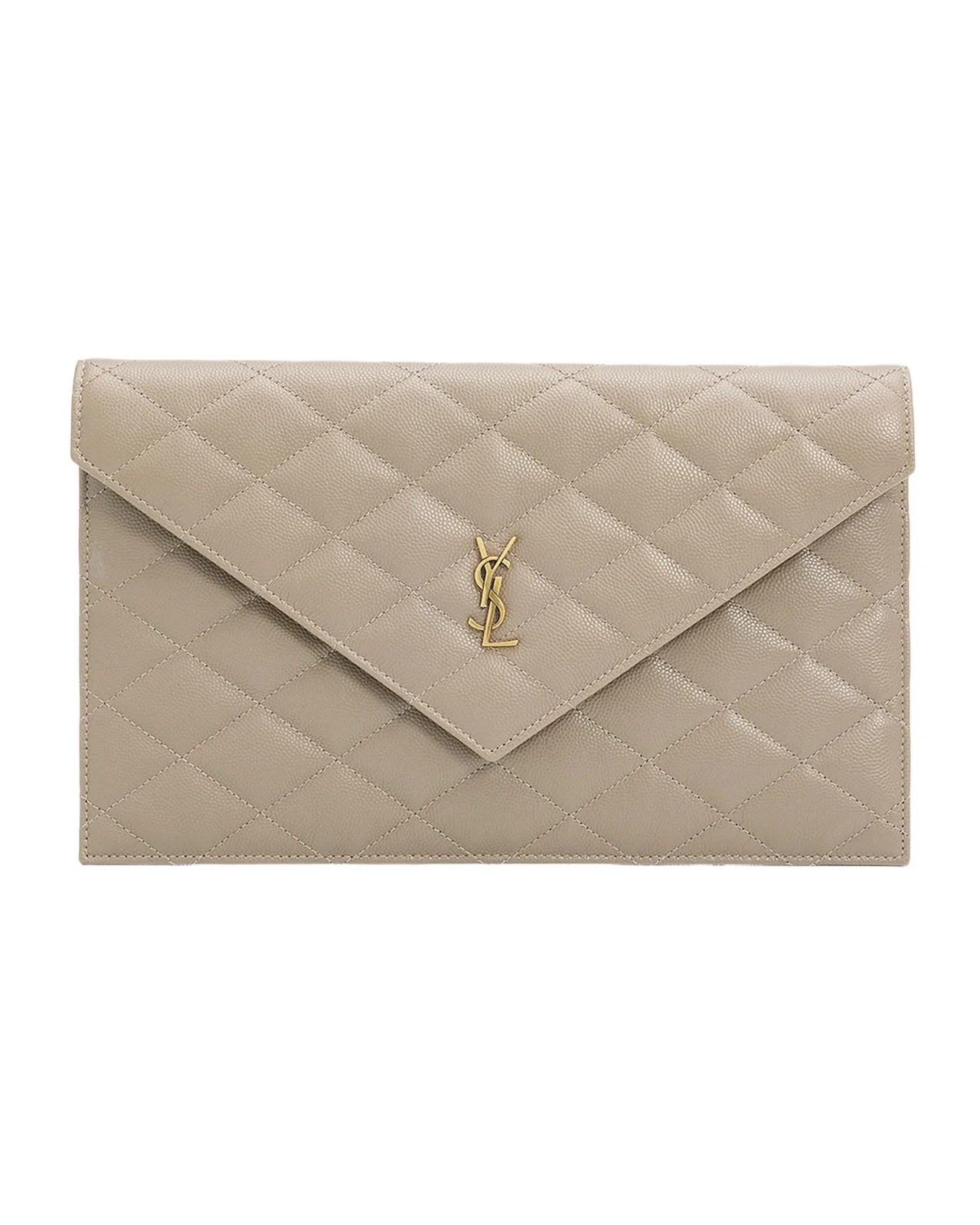 Saint Laurent YSL Quilted Leather Pouch Bag