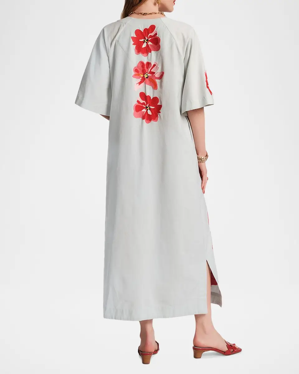 Frances Valentine Charming Floral-Embroidered Maxi Caftan | Thumbnail 3 Frances Valentine Charming Floral-Embroidered Maxi Caftan | Thumbnail 3