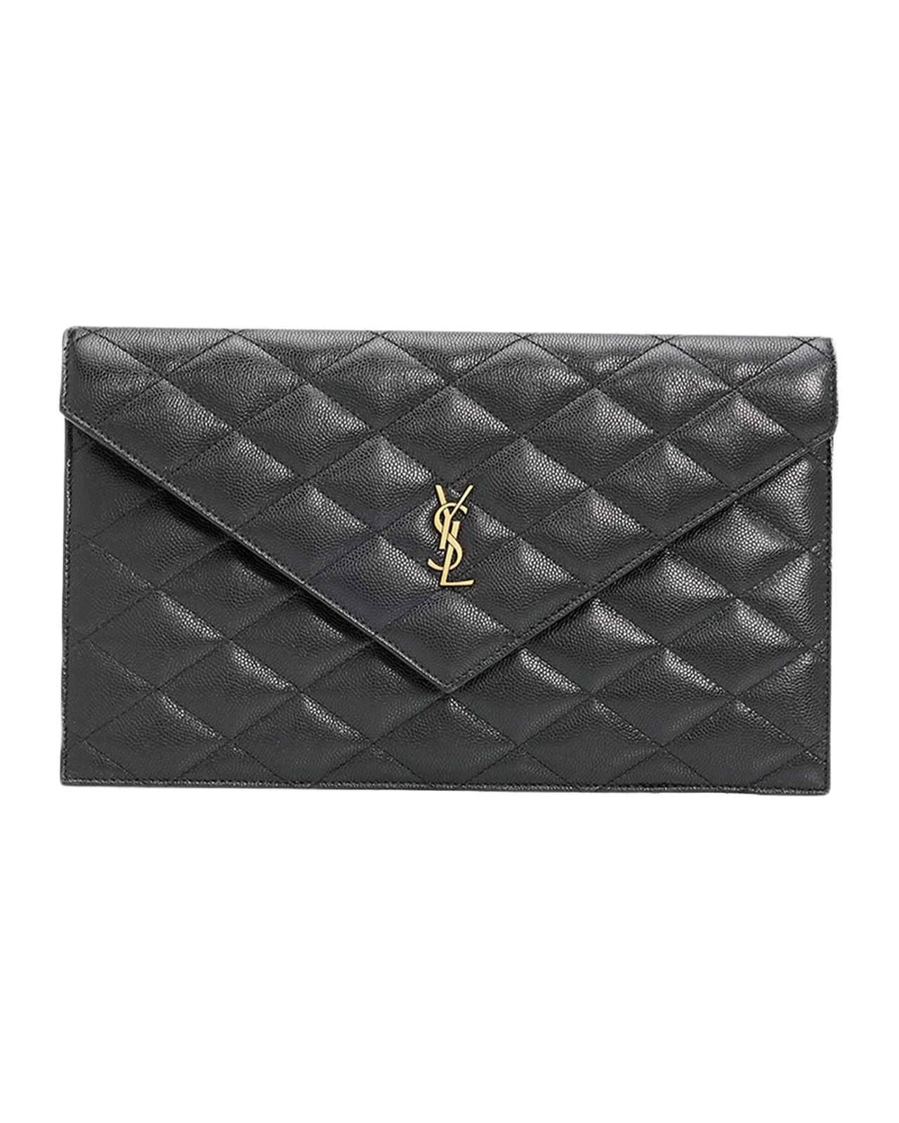 Saint Laurent YSL Quilted Leather Pouch Bag