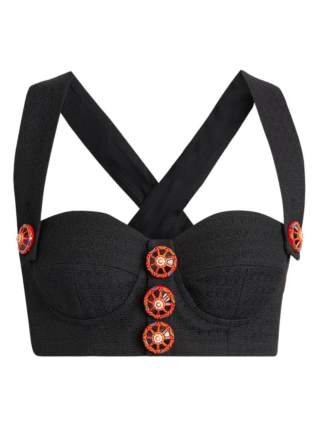 Dolce & Gabbana Carretto-Button Crop Bustier Top