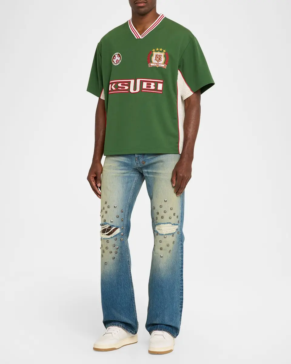 Ksubi Jersey-Printed V-Neck T-Shirt | Thumbnail 2