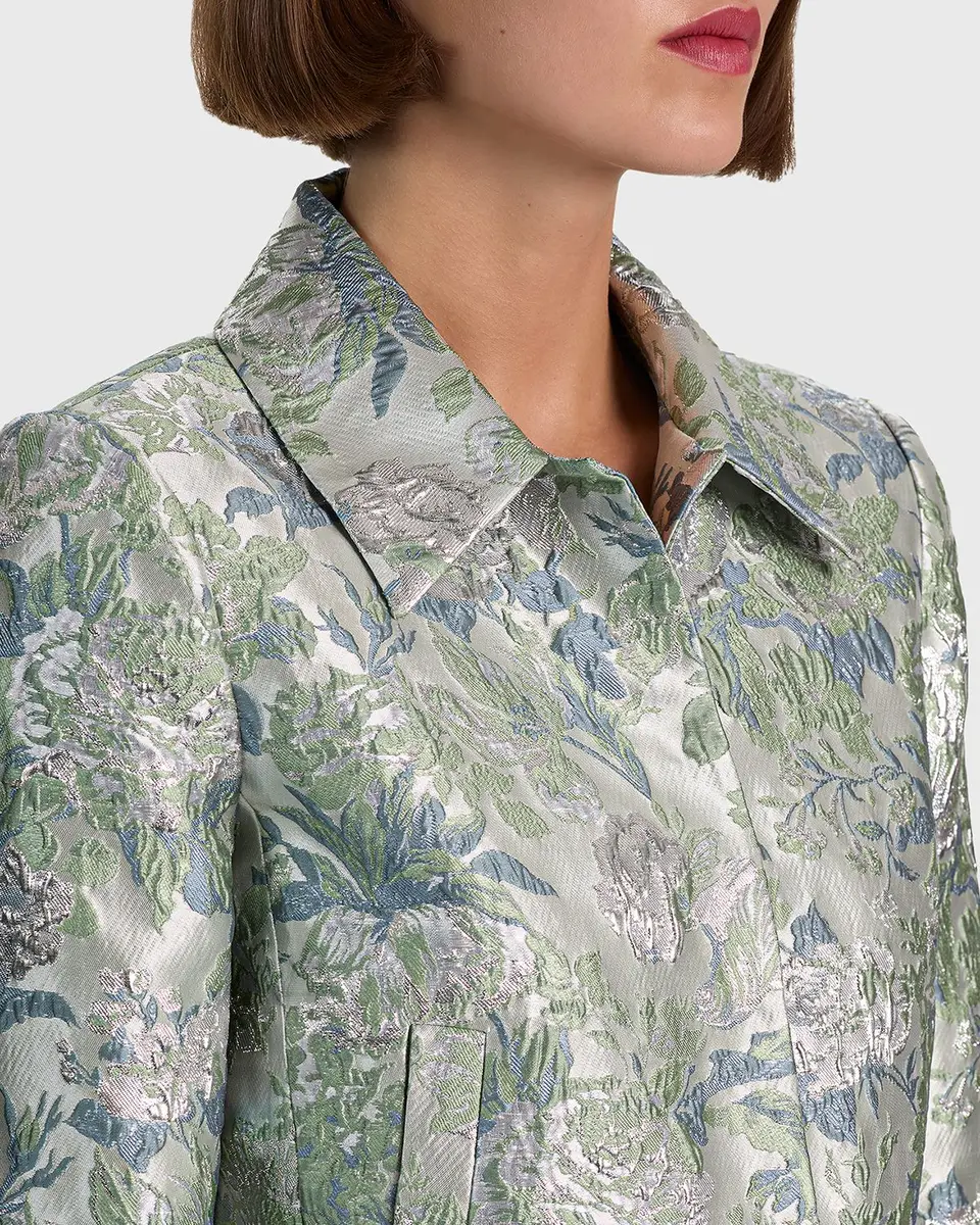 Alice + Olivia Weston Metallic Jacquard Cropped Jacket | Thumbnail 5