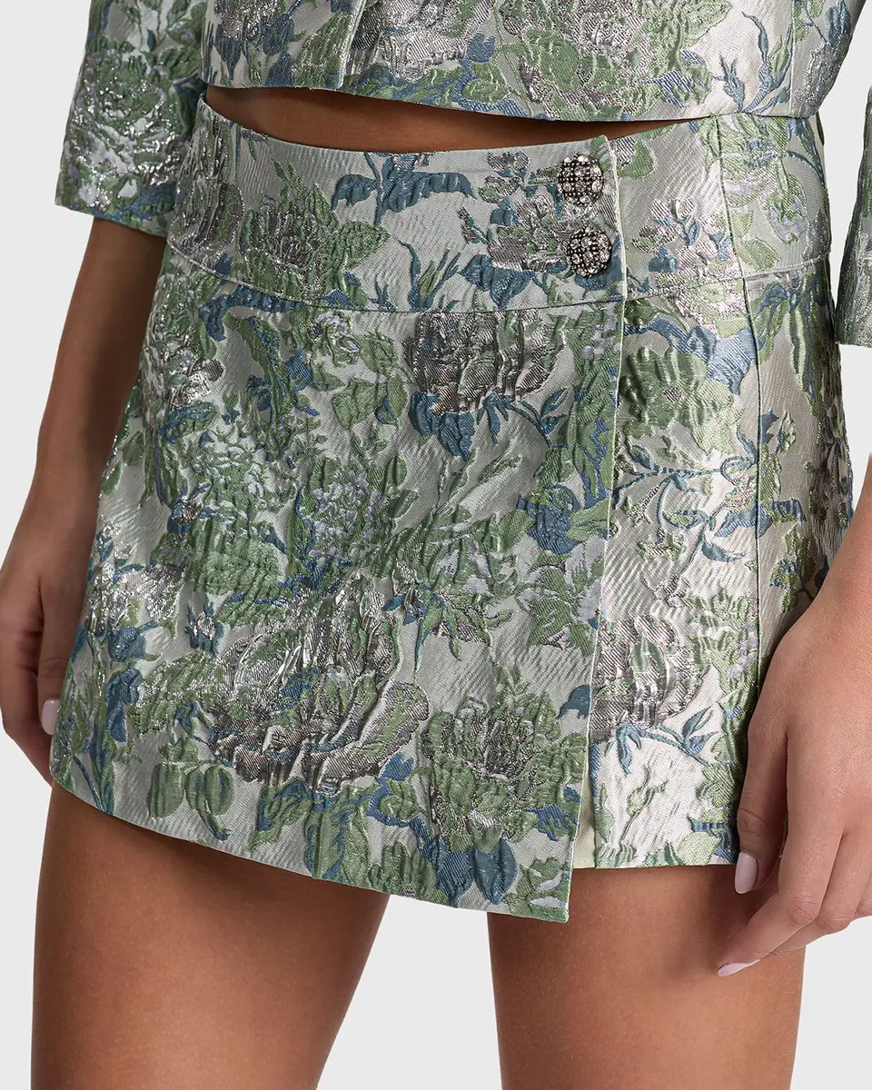 Alice + Olivia Somers Metallic Jacquard Mini Skort | Thumbnail 5 Alice + Olivia Somers Metallic Jacquard Mini Skort | Thumbnail 5
