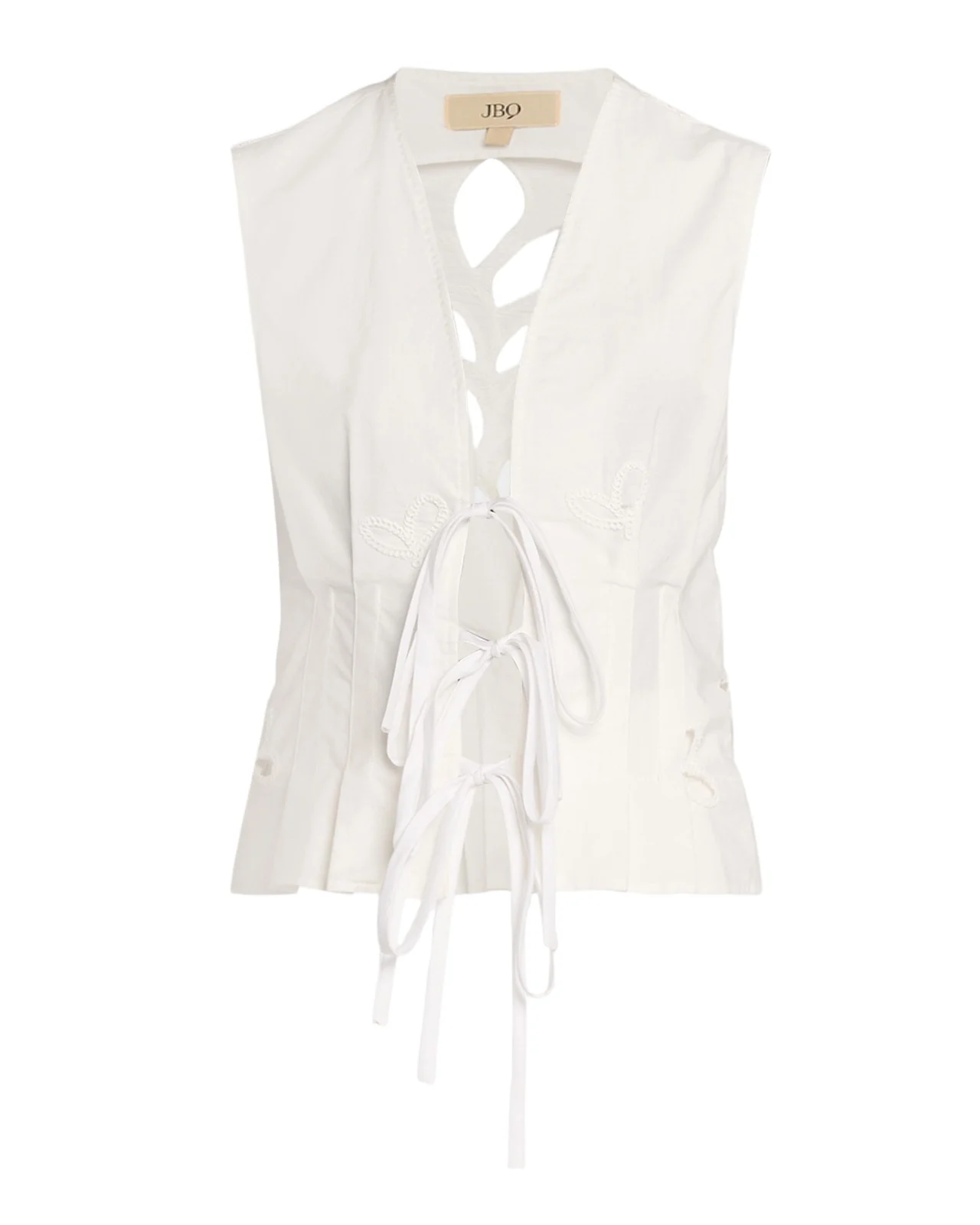 Malva Embroidered Tie-Front Vest