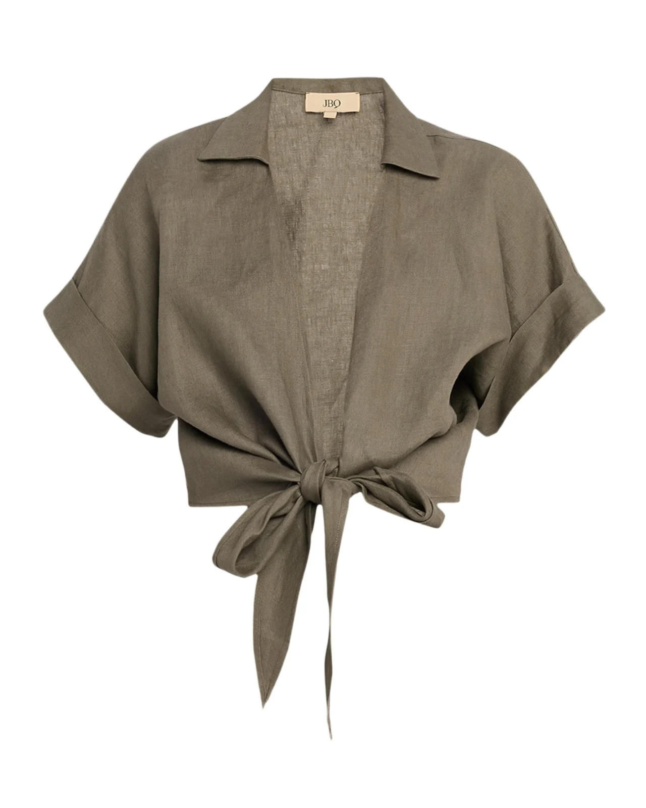 JBQ Chiara Tie-Front Linen Top