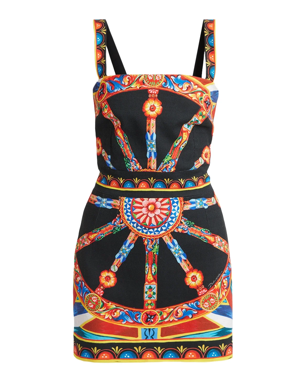 Sleeveless Carretto-Print Cotton Stretch Mini Dress Sleeveless Carretto-Print Cotton Stretch Mini Dress