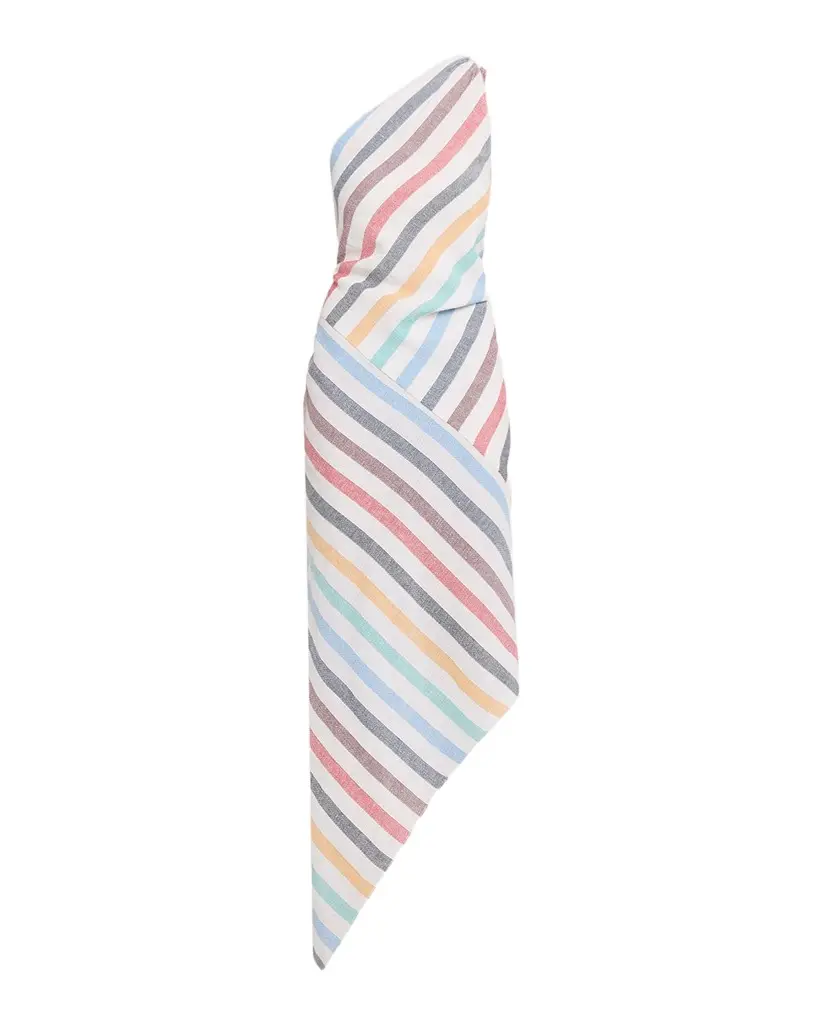Mena Asymmetric Striped Dress