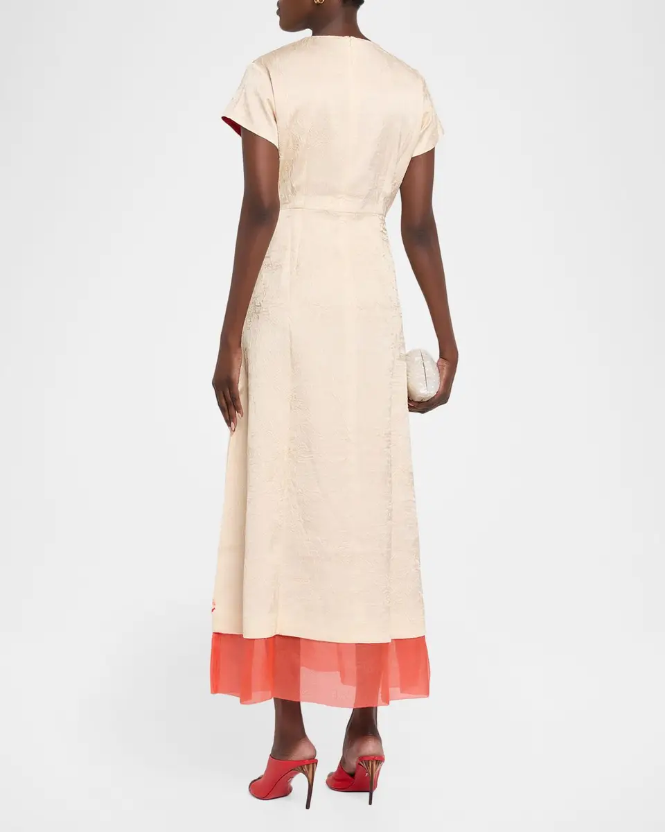 LOVEBIRDS Ayrin Crinkled Floral-Print Midi Dress | Thumbnail 3