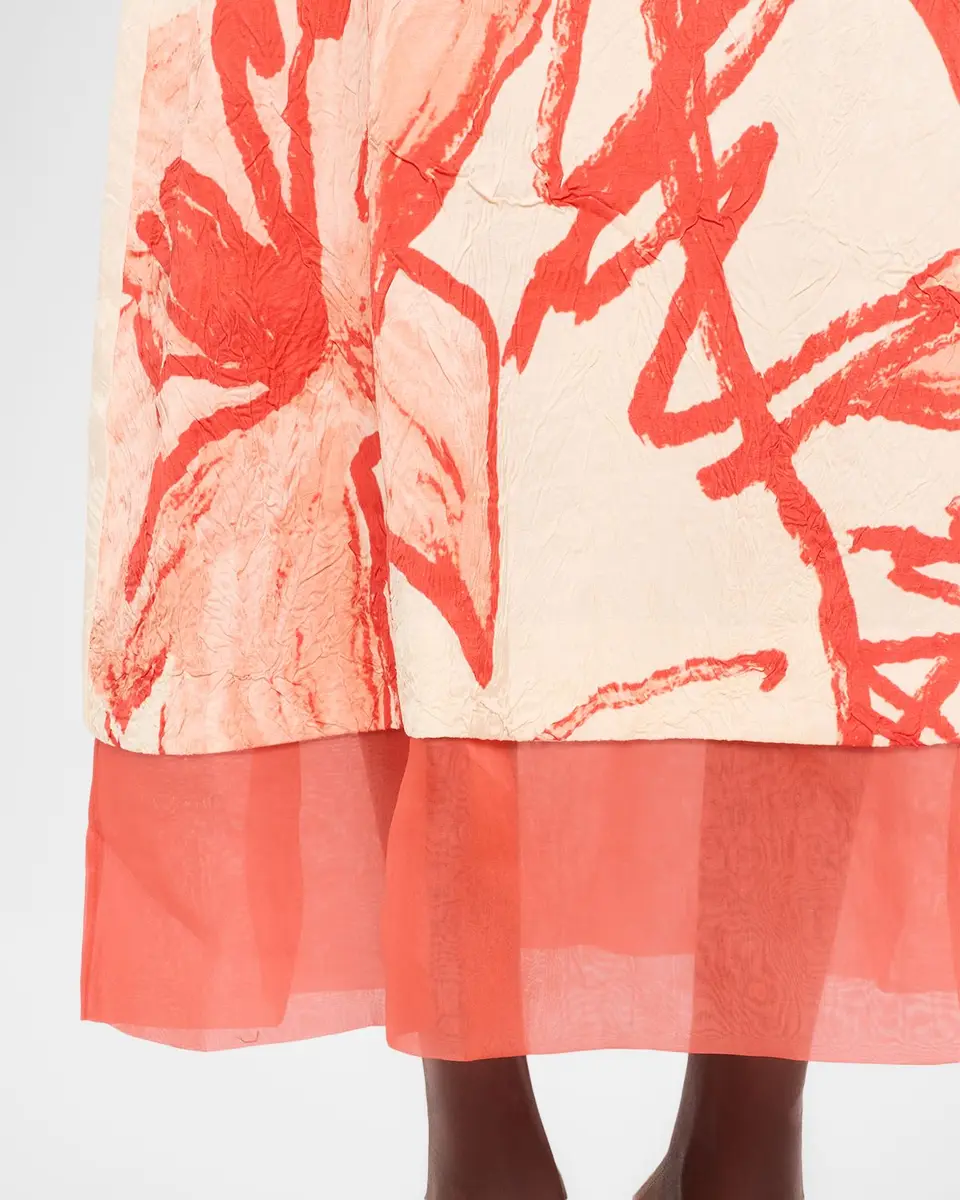 LOVEBIRDS Ayrin Crinkled Floral-Print Midi Dress | Thumbnail 5