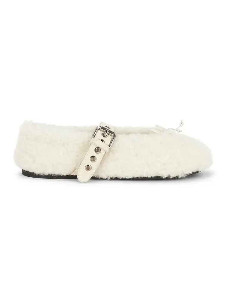 Miu Miu Montone Winter Ballerine Flat