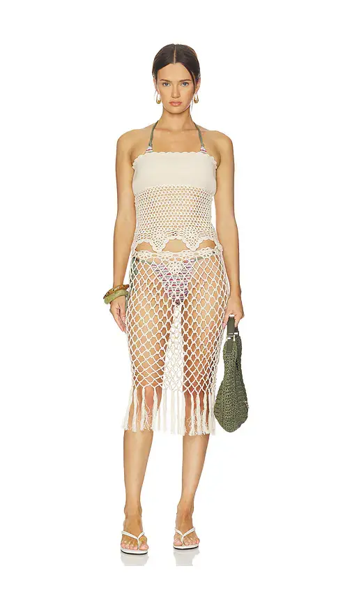Frankies Bikinis Star Crochet Midi Skirt | Thumbnail 5