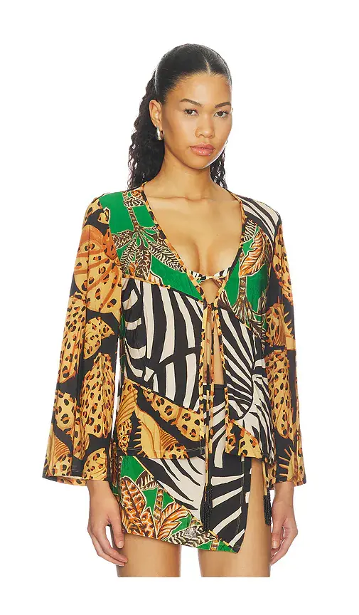 Farm Rio Open Front Blouse | Thumbnail 3