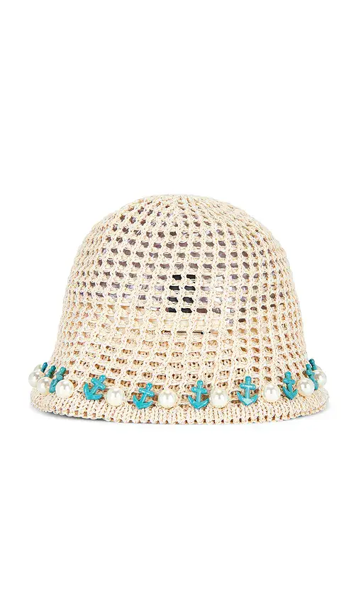 Lele Sadoughi Maya Pearl Anchor Bucket Hat | Thumbnail 2 Lele Sadoughi Maya Pearl Anchor Bucket Hat | Thumbnail 2
