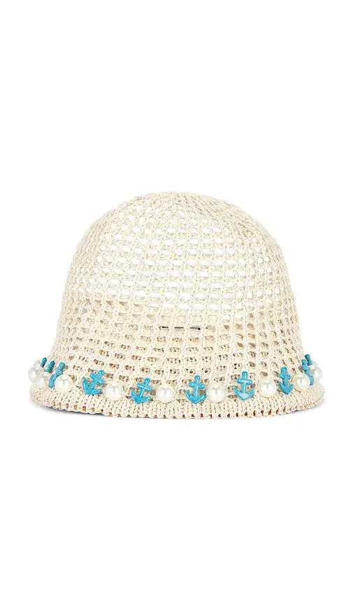 Lele Sadoughi Maya Pearl Anchor Bucket Hat | Thumbnail 3 Lele Sadoughi Maya Pearl Anchor Bucket Hat | Thumbnail 3