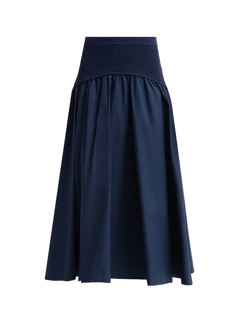 Simkhai Women's Ovie Cotton Midi Skirt - Midnight - Size XL | Image 1 Simkhai Women's Ovie Cotton Midi Skirt - Midnight - Size XL | Image 1