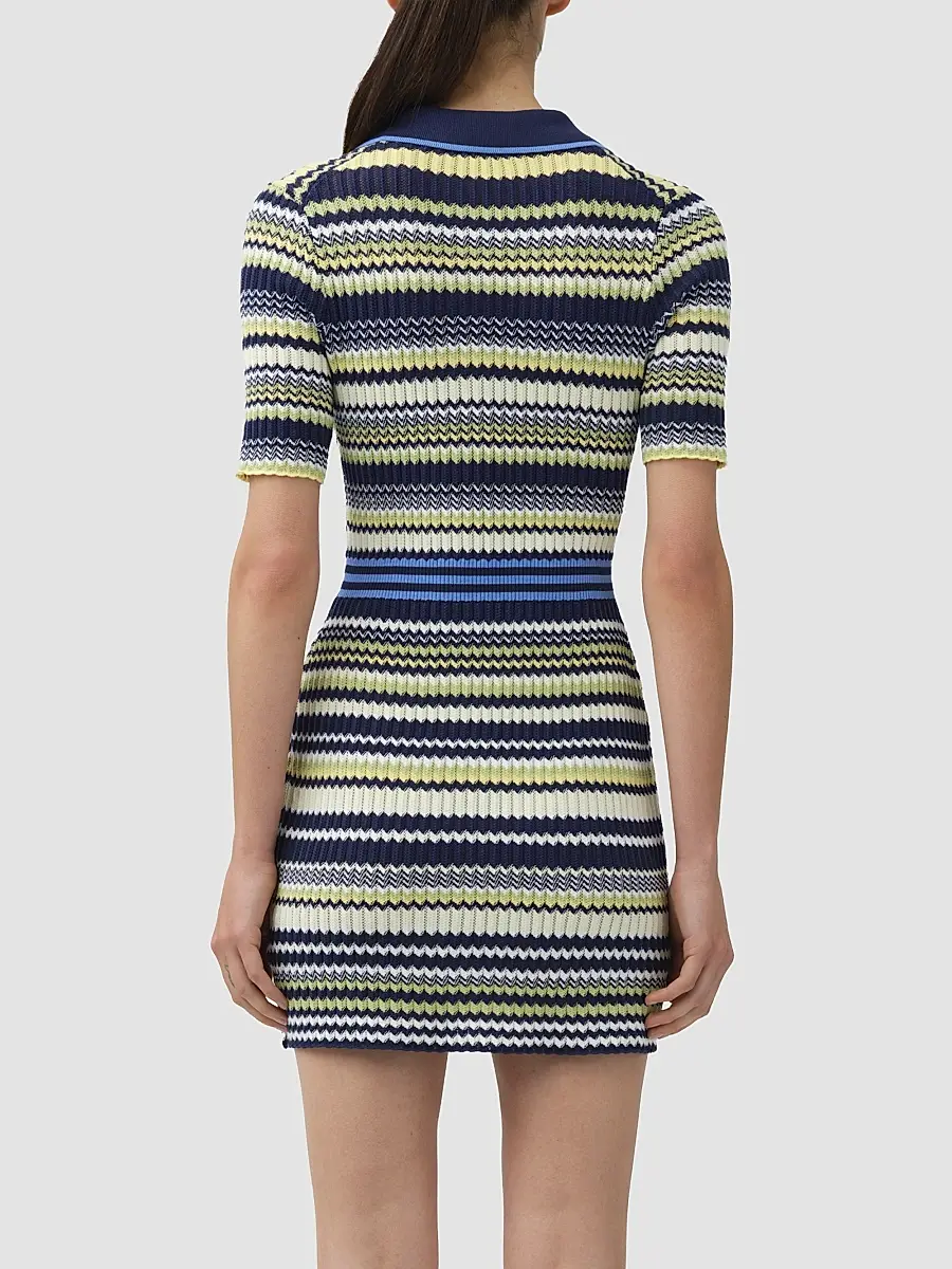 Simkhai Women's Lira Chevron Polo Wrap Mini Dress | Thumbnail 3 Simkhai Women's Lira Chevron Polo Wrap Mini Dress | Thumbnail 3