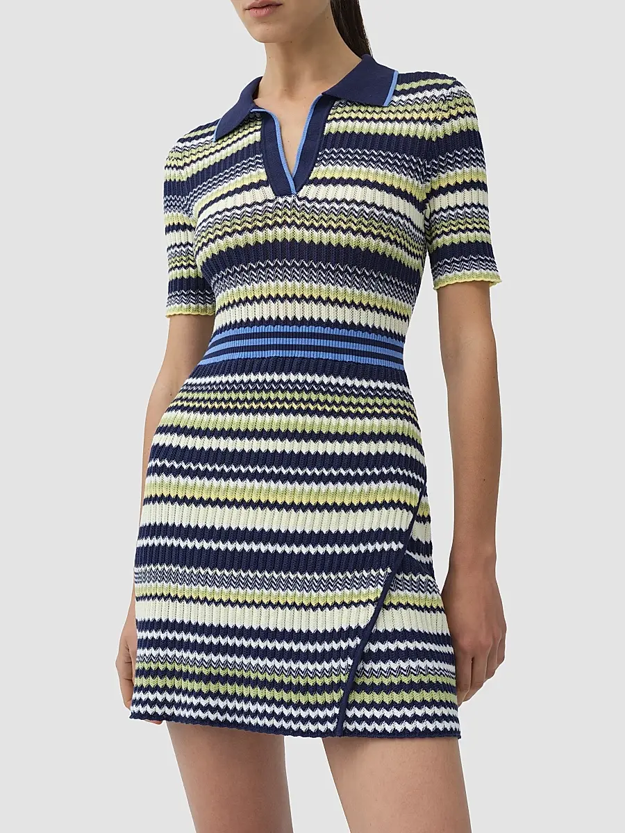 Simkhai Women's Lira Chevron Polo Wrap Mini Dress | Thumbnail 4 Simkhai Women's Lira Chevron Polo Wrap Mini Dress | Thumbnail 4