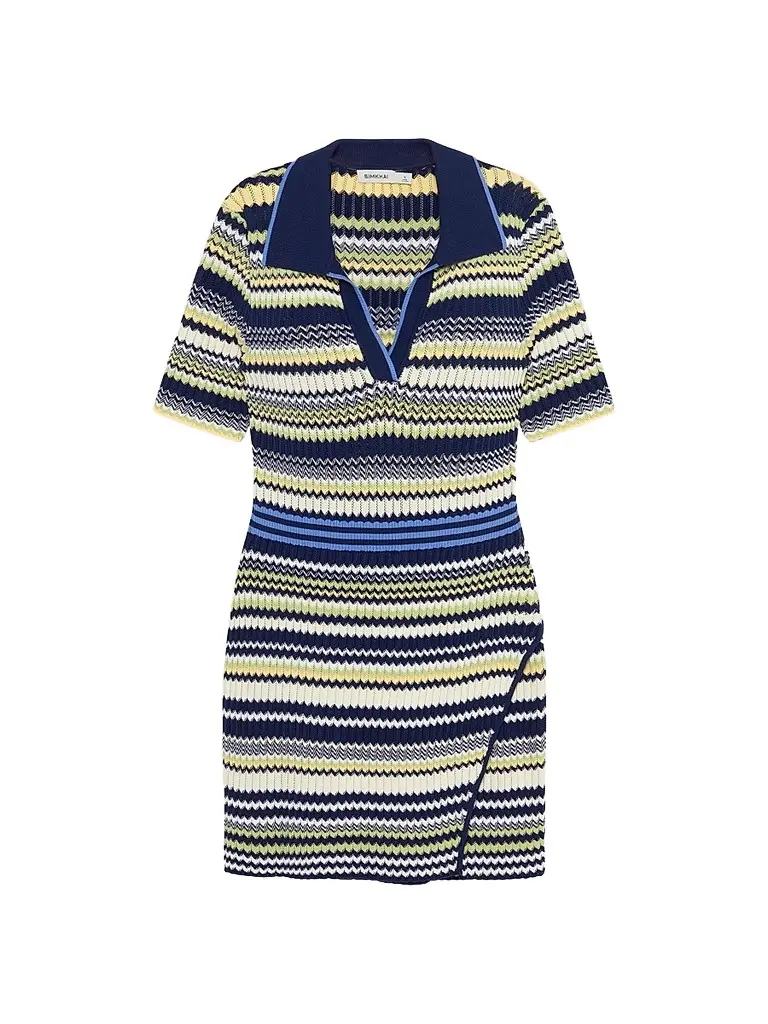 Simkhai Women's Lira Chevron Polo Wrap Mini Dress - Midnight Multi - Size XL | Image 1 Simkhai Women's Lira Chevron Polo Wrap Mini Dress - Midnight Multi - Size XL | Image 1
