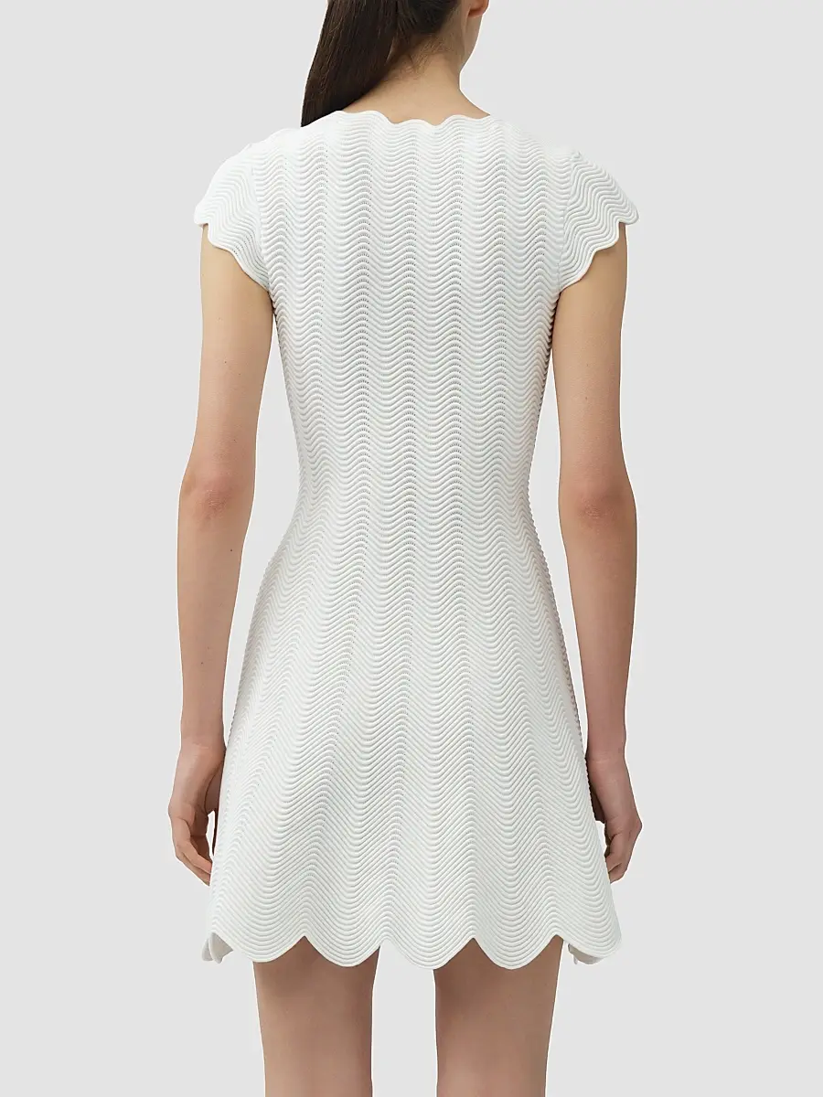 Simkhai Women's Evalynn Scallop Mini Dress | Thumbnail 3 Simkhai Women's Evalynn Scallop Mini Dress | Thumbnail 3