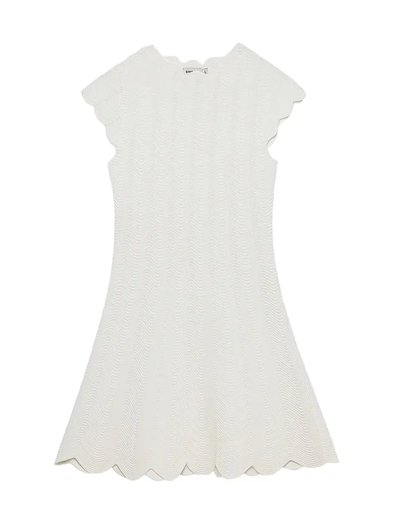 Simkhai Women's Evalynn Scallop Mini Dress - Ivory - Size XL | Image 1 Simkhai Women's Evalynn Scallop Mini Dress - Ivory - Size XL | Image 1