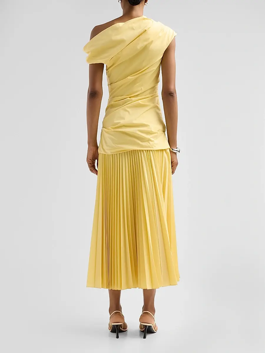 Simkhai Women's Ammalie Ruched Midi Dress | Thumbnail 3 Simkhai Women's Ammalie Ruched Midi Dress | Thumbnail 3