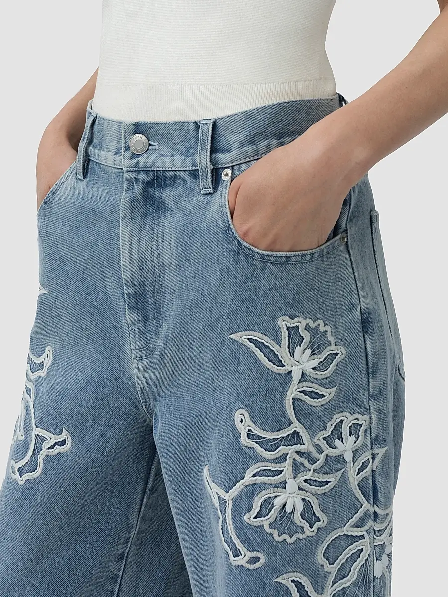 Simkhai Women's Porter Embroidered Jeans | Thumbnail 5 Simkhai Women's Porter Embroidered Jeans | Thumbnail 5