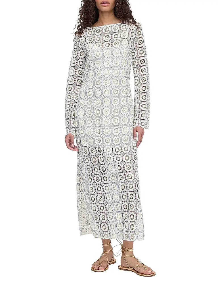 Hill House Home Women's The Eliza Dress - Blue Dahlia Lace | Image 1 Hill House Home Women's The Eliza Dress - Blue Dahlia Lace | Image 1