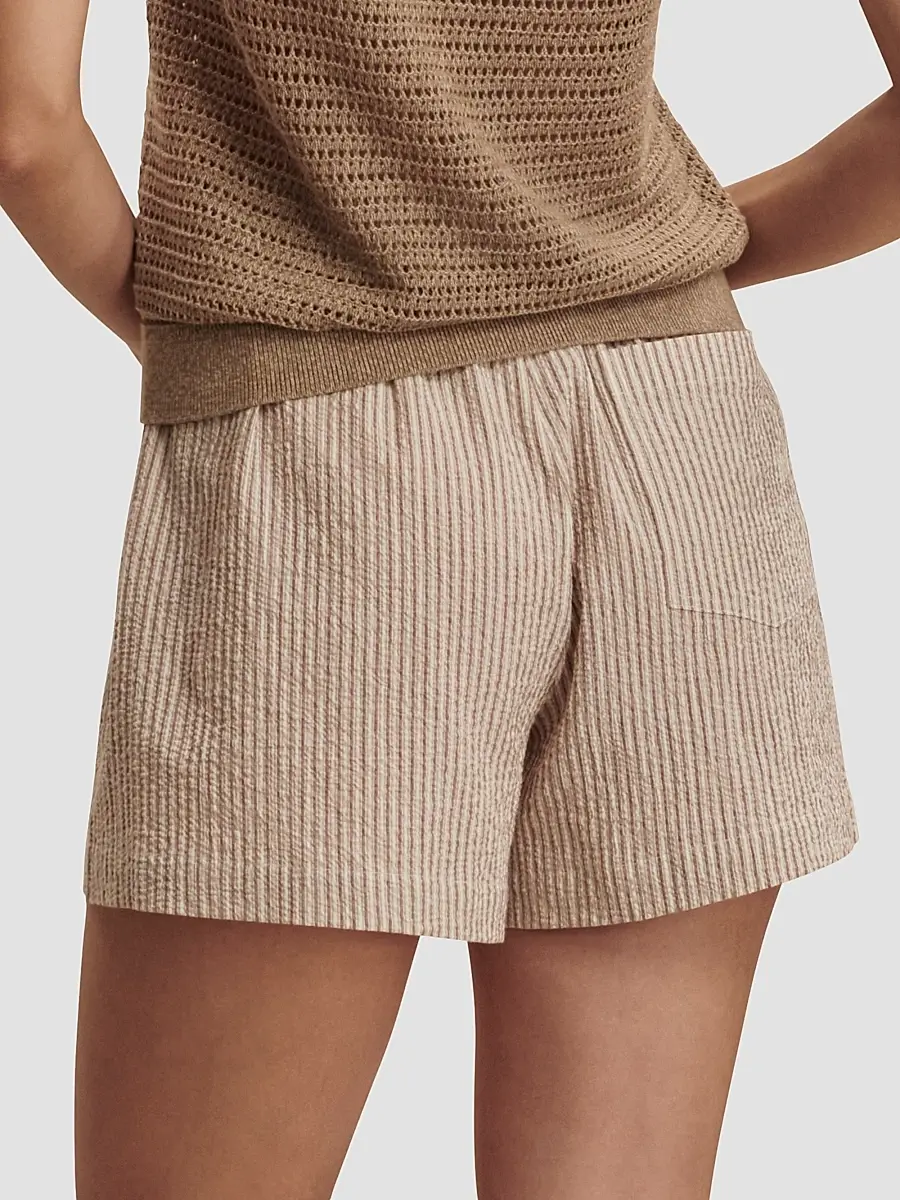 Varley Women's Darina Striped Stretch-Cotton Seersucker Shorts | Thumbnail 8 Varley Women's Darina Striped Stretch-Cotton Seersucker Shorts | Thumbnail 8