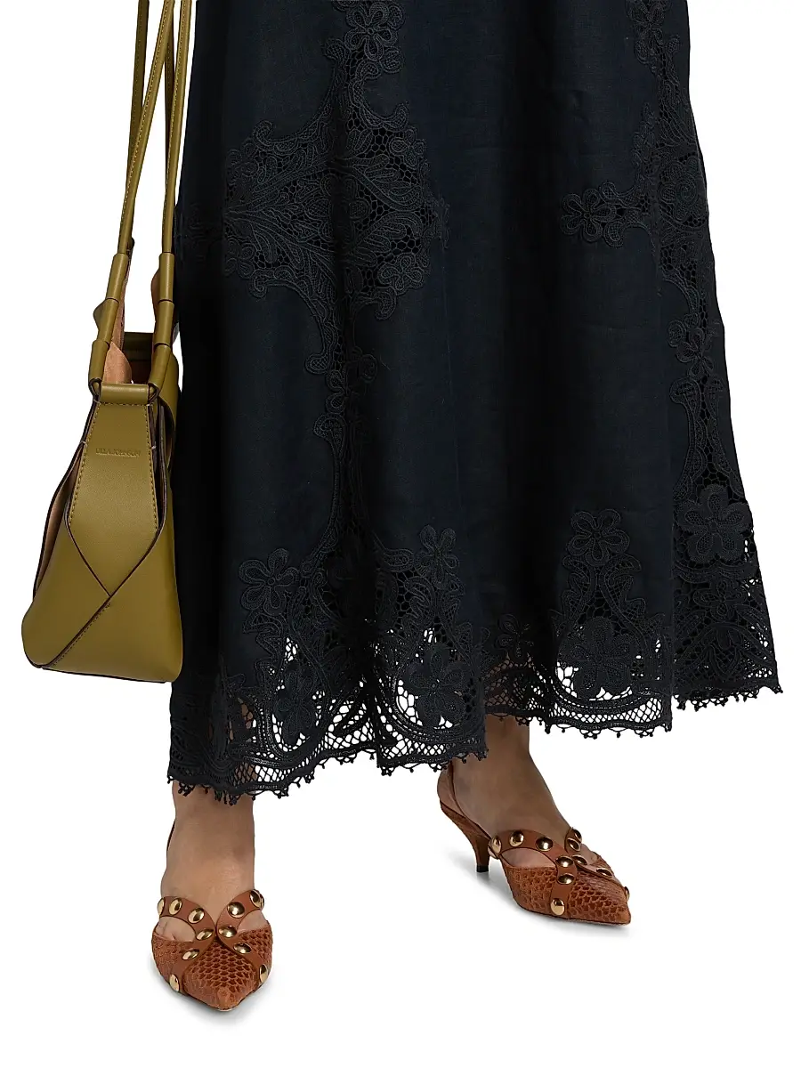 Ulla Johnson Women's Fleur Embroidered Linen Midi Skirt | Thumbnail 6 Ulla Johnson Women's Fleur Embroidered Linen Midi Skirt | Thumbnail 6