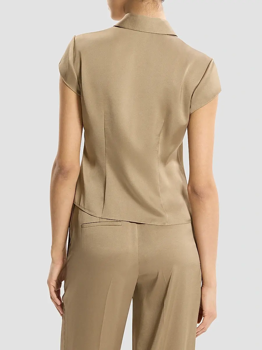 Theory Women's Satin Button-Front Shirt | Thumbnail 3 Theory Women's Satin Button-Front Shirt | Thumbnail 3