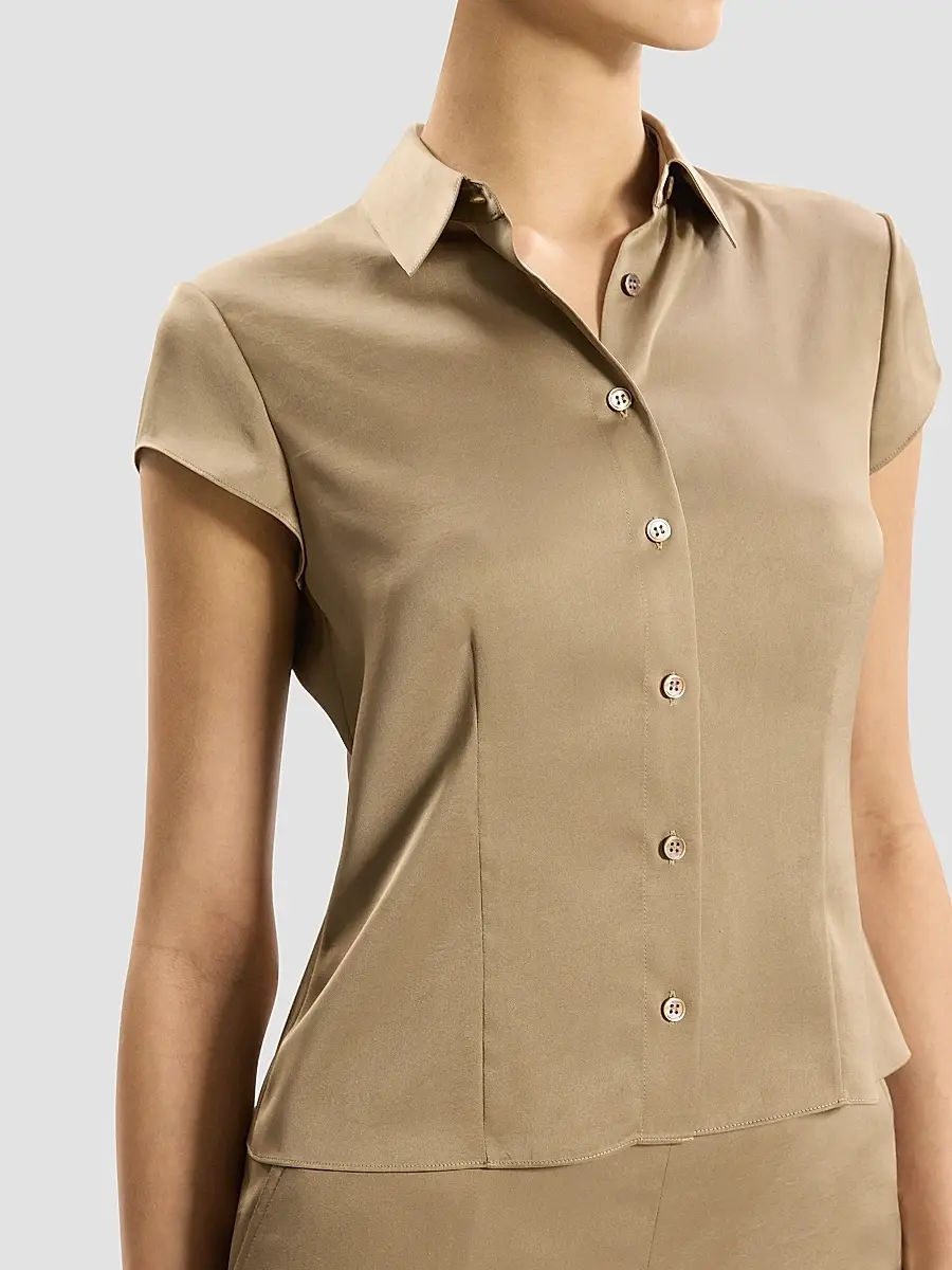 Theory Women's Satin Button-Front Shirt | Thumbnail 5 Theory Women's Satin Button-Front Shirt | Thumbnail 5